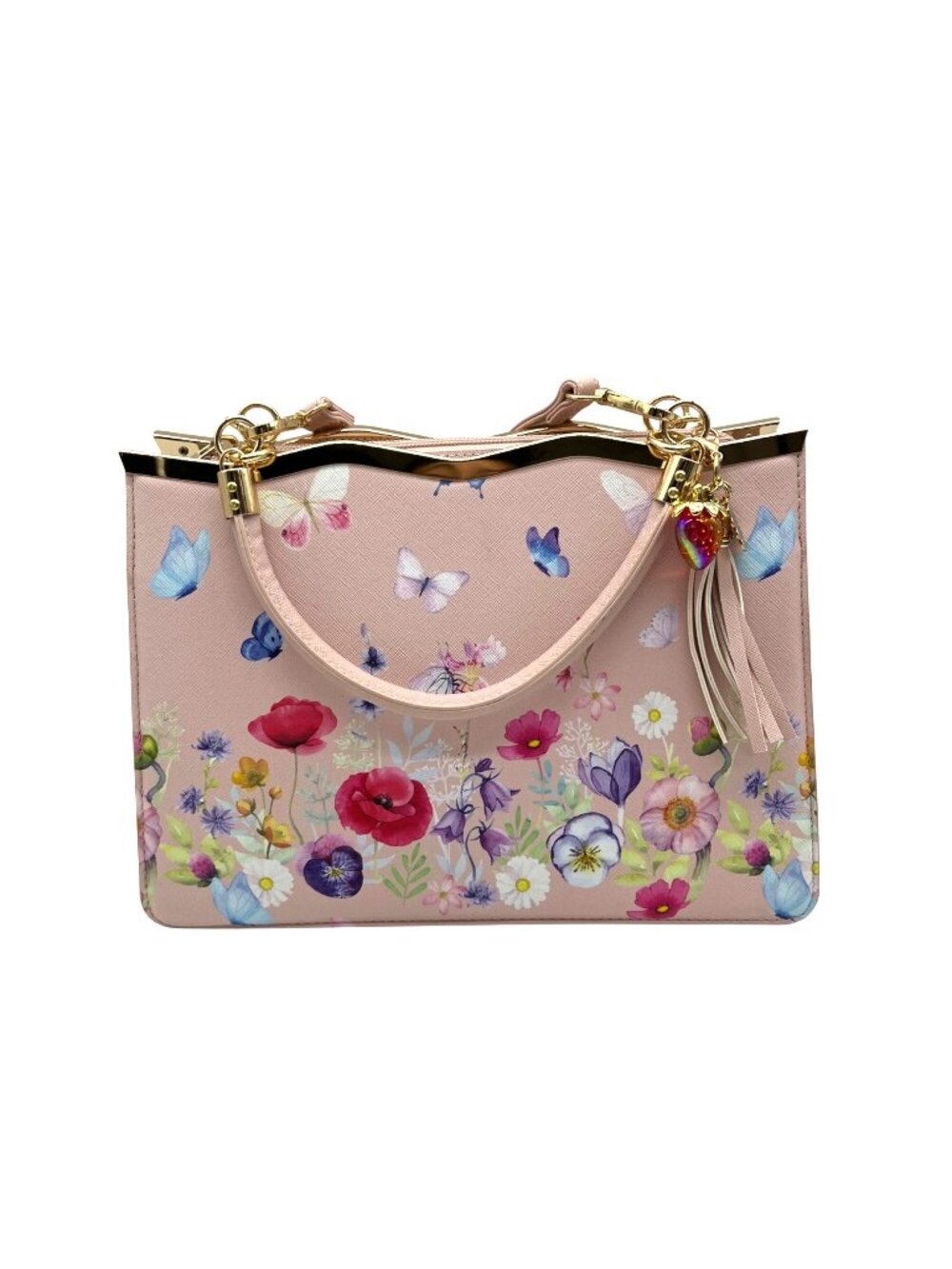 Like Dreams Light Pink Floral Faux Leather Satchel